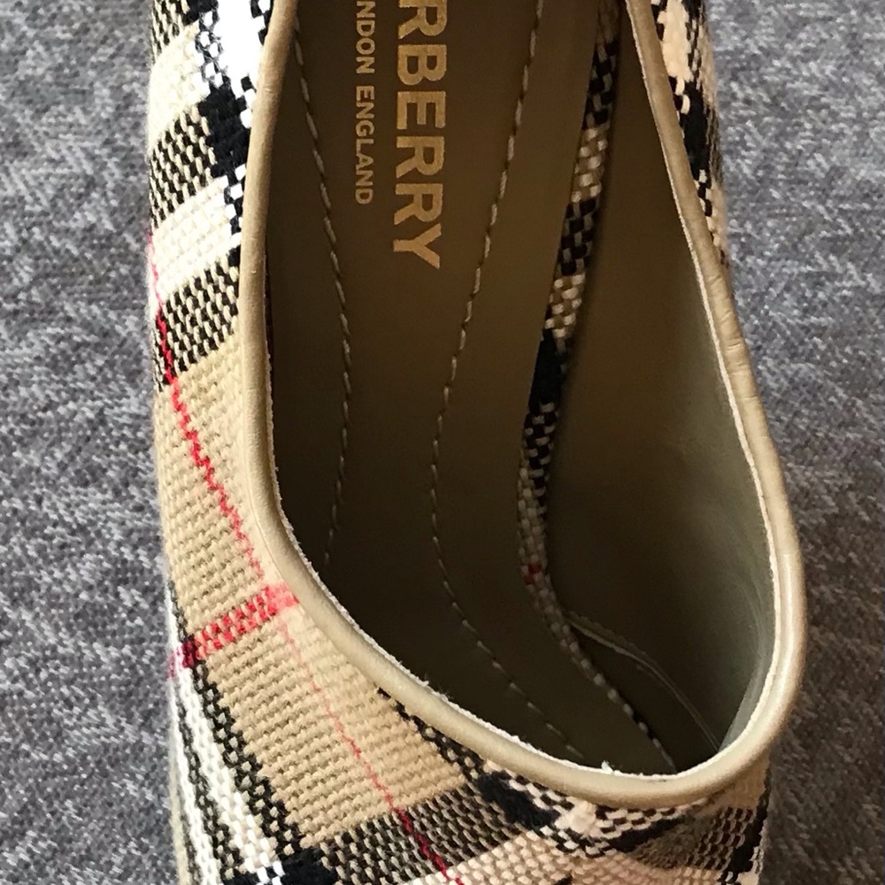 Burberry Plaid High Heel Shoes - Black, Cream, Red - Picture 3 of 7